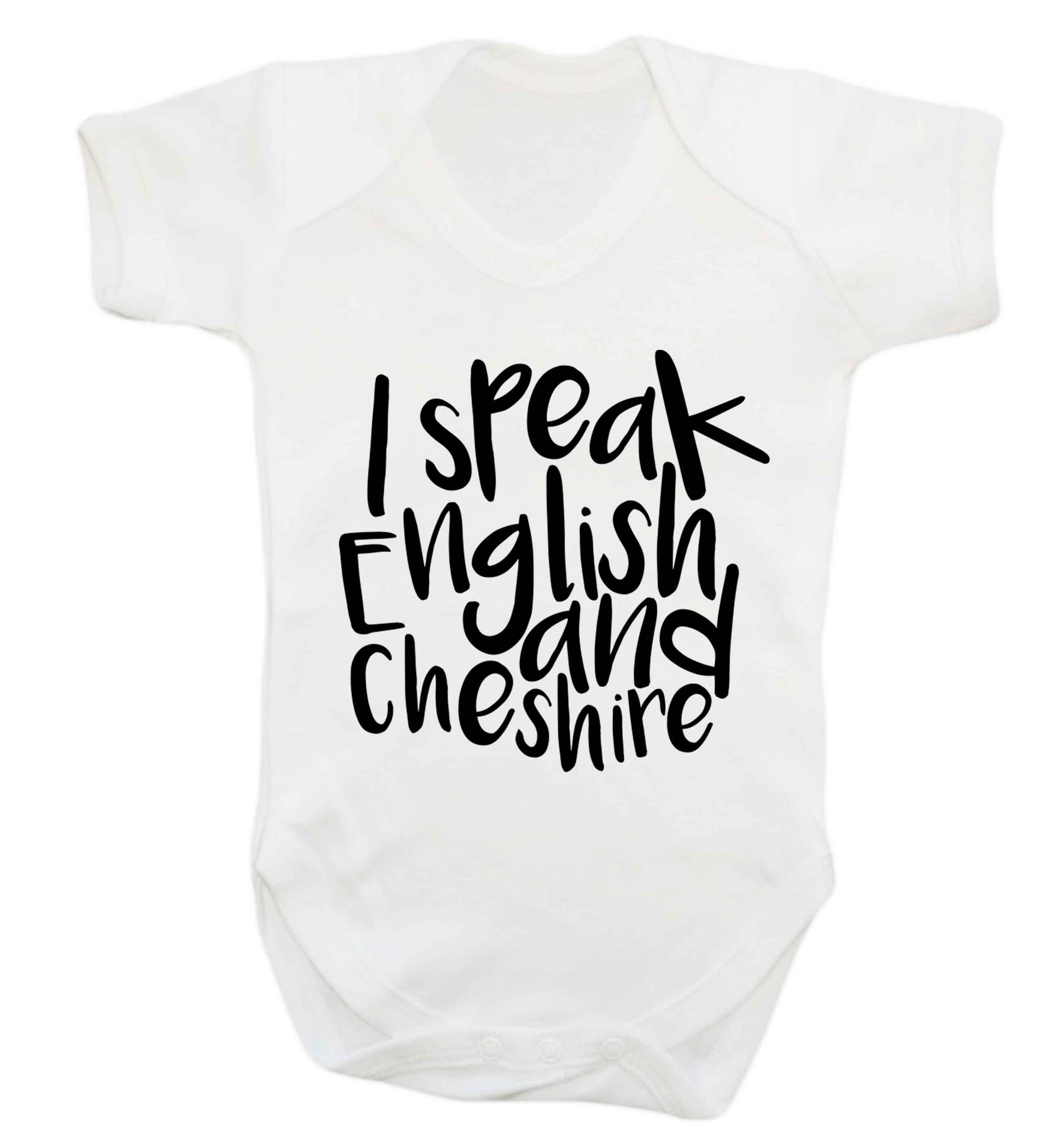 I speak English and Cheshire Baby Vest white 18-24 months