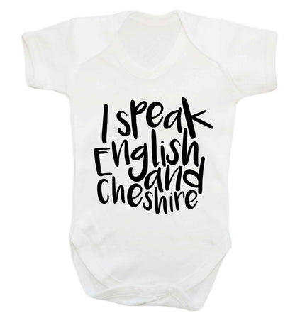 I speak English and Cheshire Baby Vest white 18-24 months