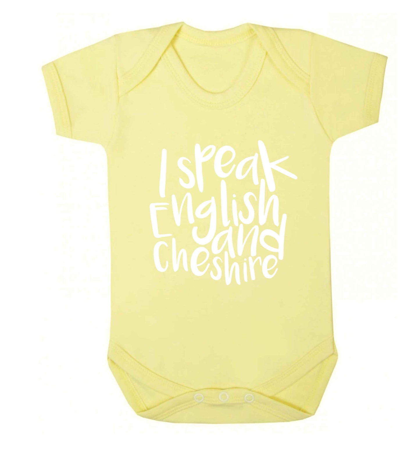 I speak English and Cheshire Baby Vest pale yellow 18-24 months