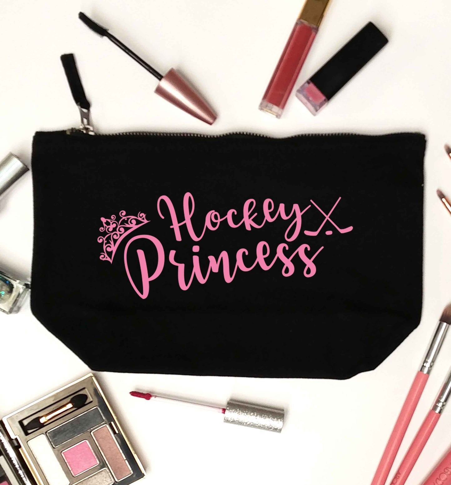 Hockey princess black makeup bag