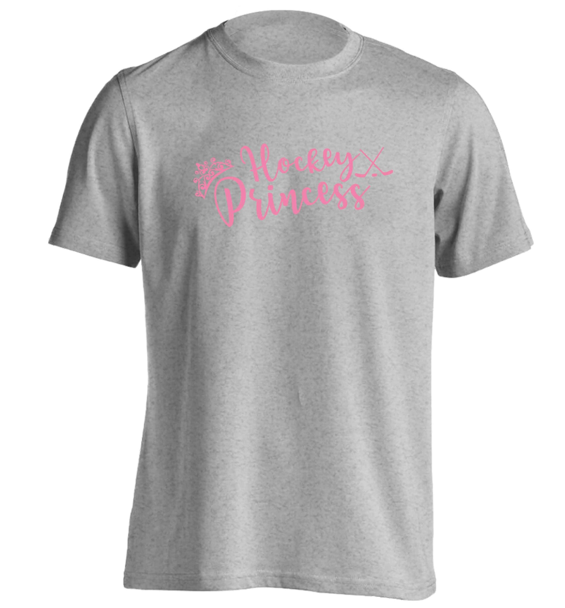 Hockey princess adults unisex grey Tshirt 2XL