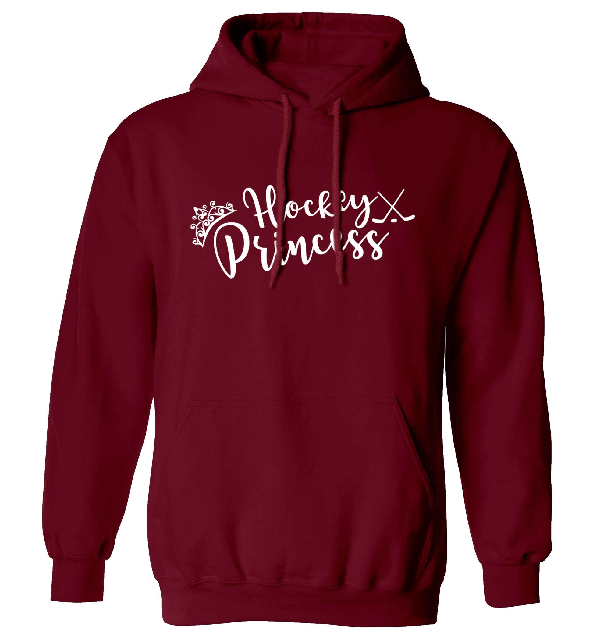 Hockey princess adults unisex maroon hoodie 2XL