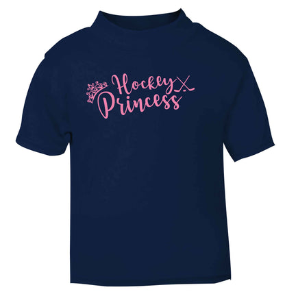 Hockey princess navy Baby Toddler Tshirt 2 Years