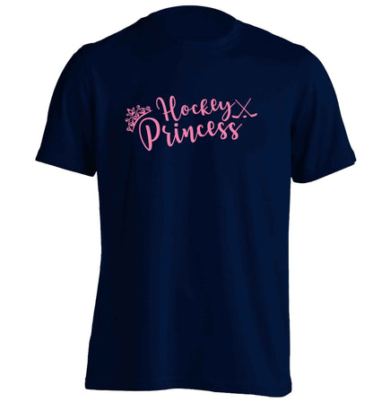 Hockey princess adults unisex navy Tshirt 2XL