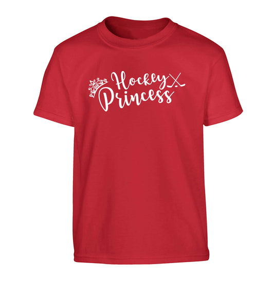 Hockey princess Children's red Tshirt 12-13 Years