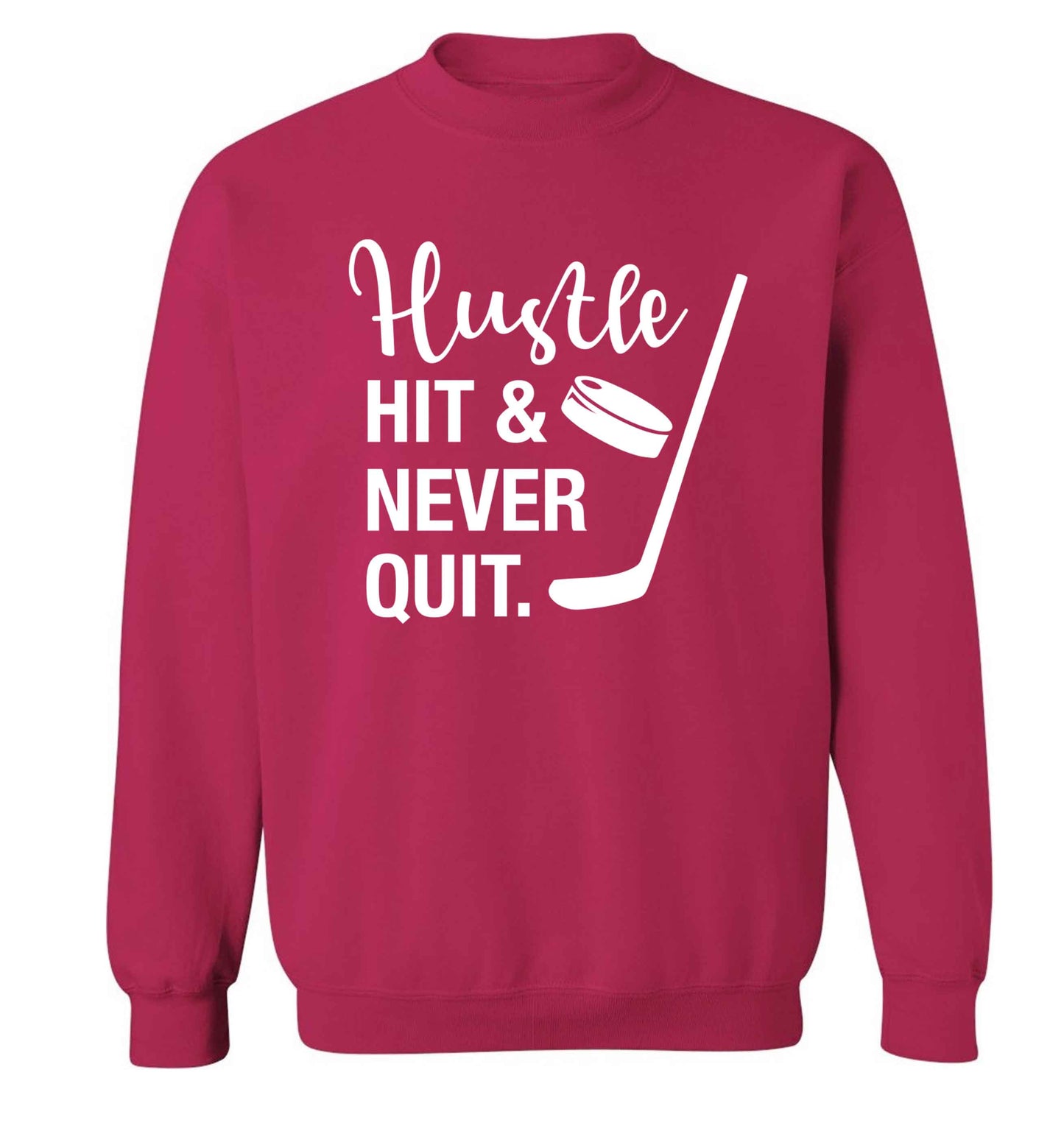 Hustle hit and never quit Adult's unisex pink Sweater 2XL