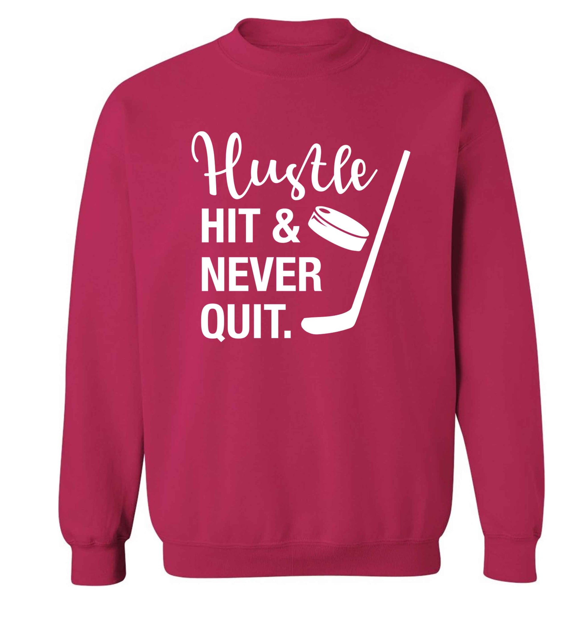 Hustle hit and never quit Adult's unisex pink Sweater 2XL