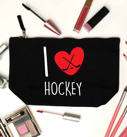 I love hockey black makeup bag