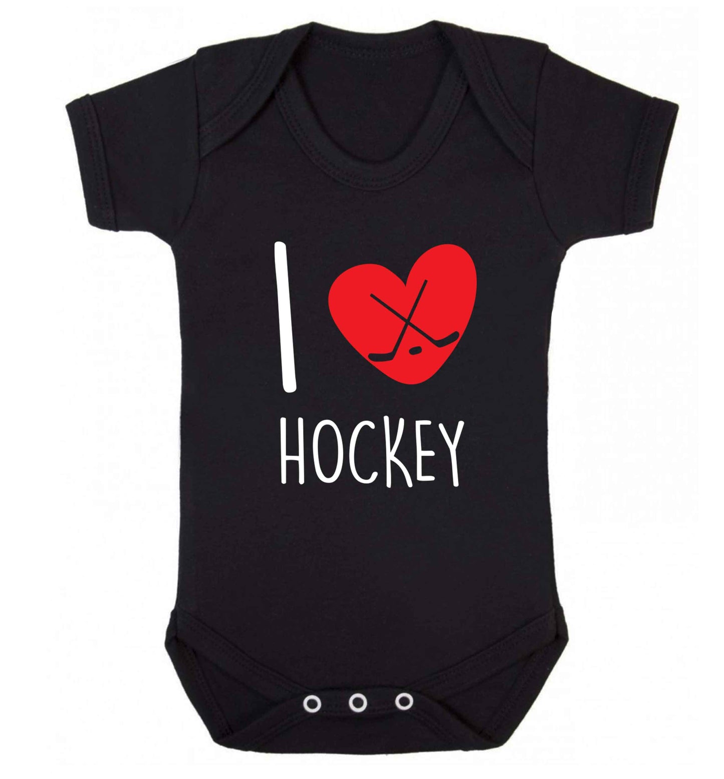 I love hockey Baby Vest black 18-24 months
