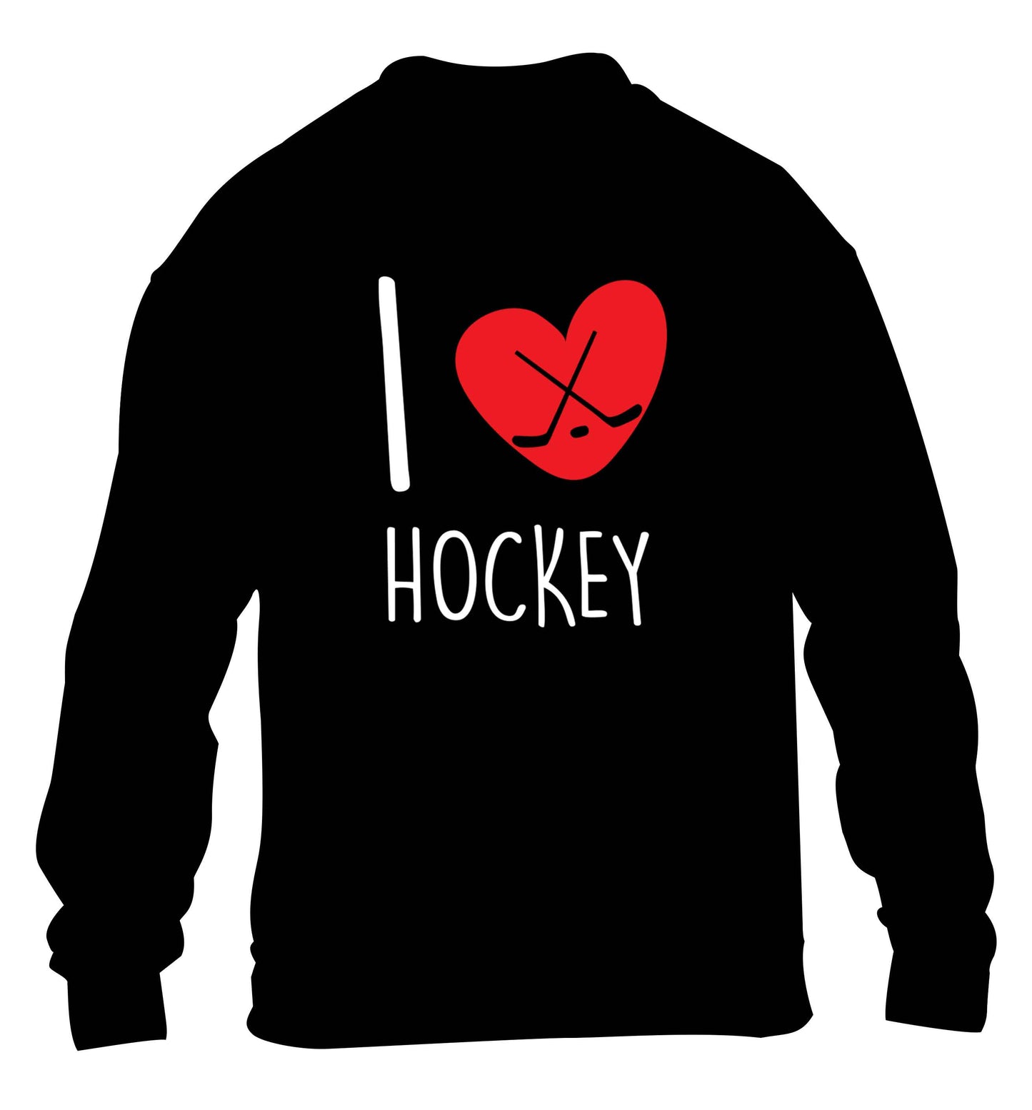 I love hockey children's black sweater 12-13 Years