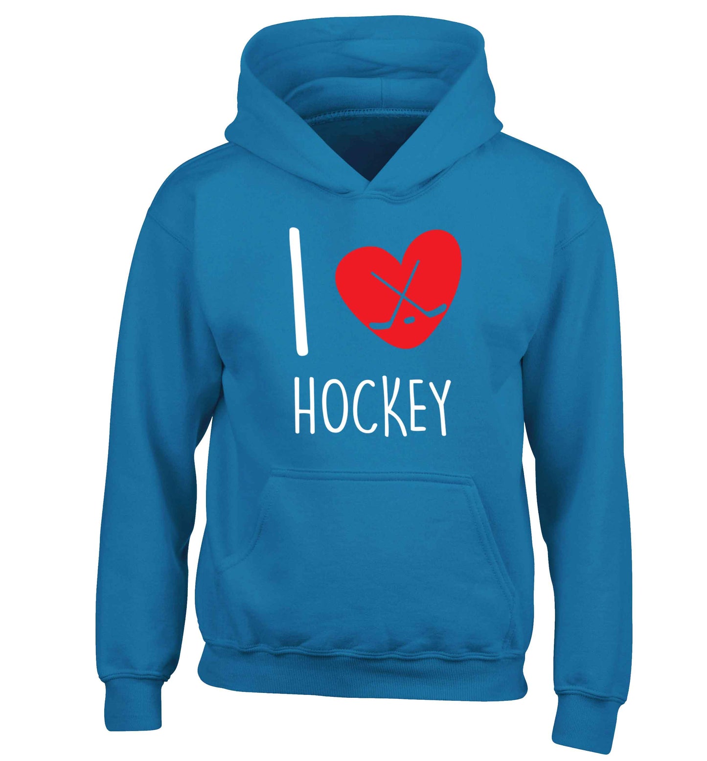 I love hockey children's blue hoodie 12-13 Years