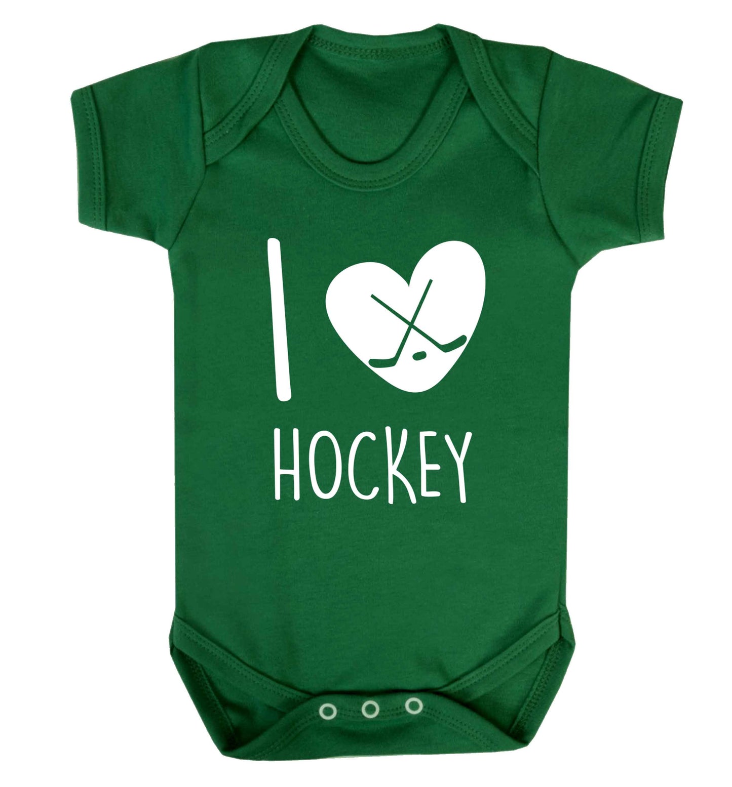 I love hockey Baby Vest green 18-24 months