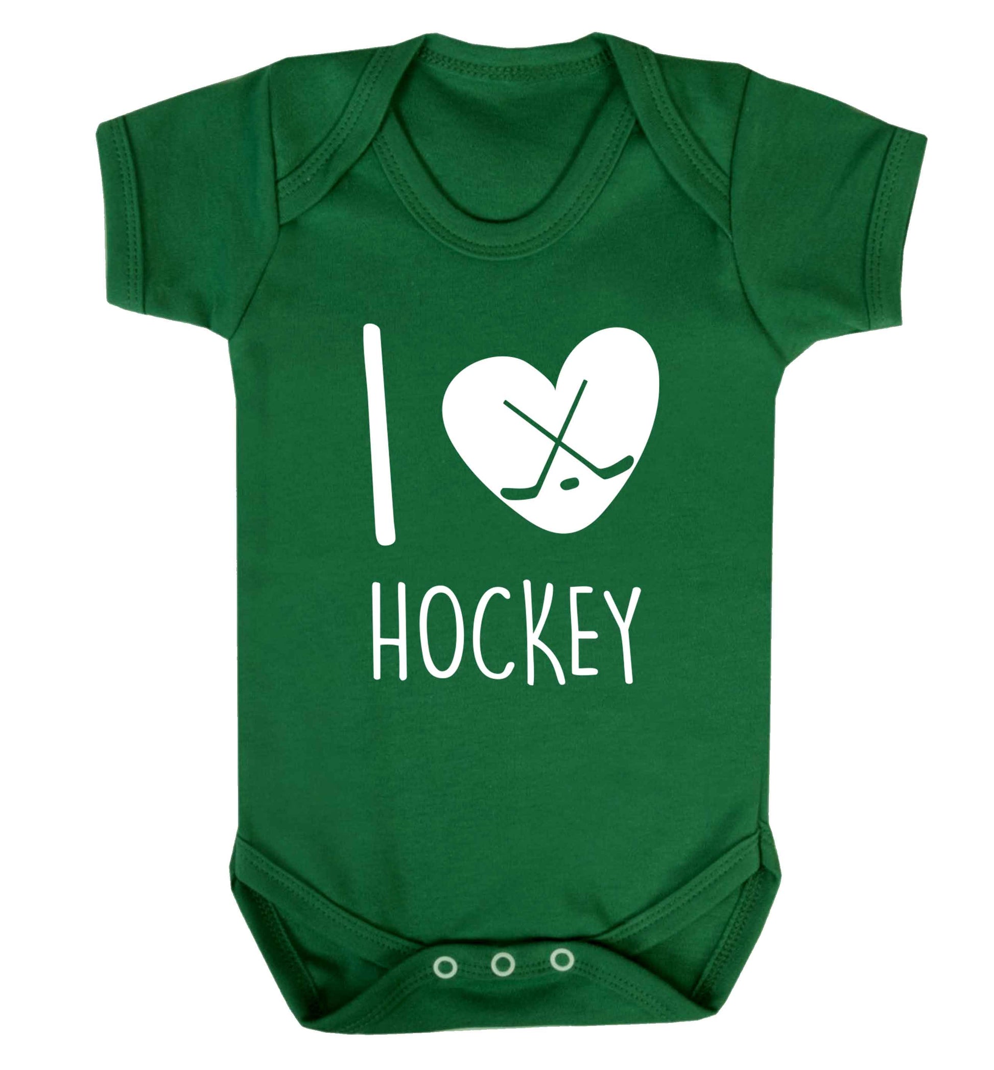 I love hockey Baby Vest green 18-24 months