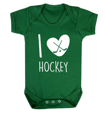 I love hockey Baby Vest green 18-24 months