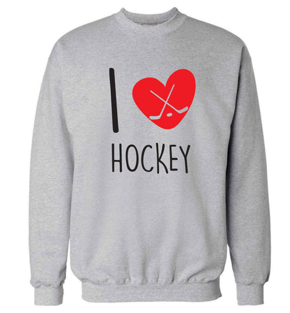 I love hockey Adult's unisex grey Sweater 2XL