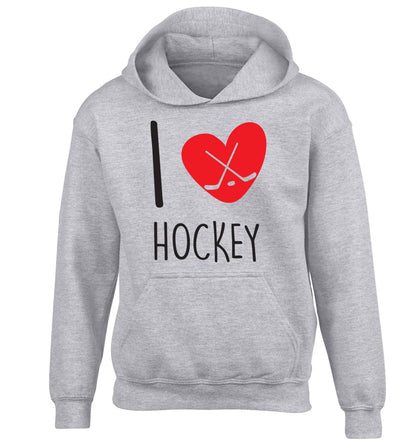 I love hockey children's grey hoodie 12-13 Years