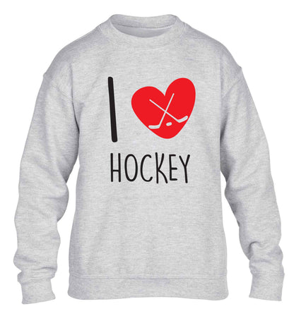 I love hockey children's grey sweater 12-13 Years