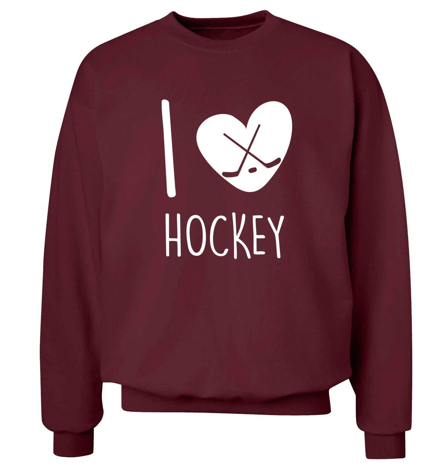I love hockey Adult's unisex maroon Sweater 2XL