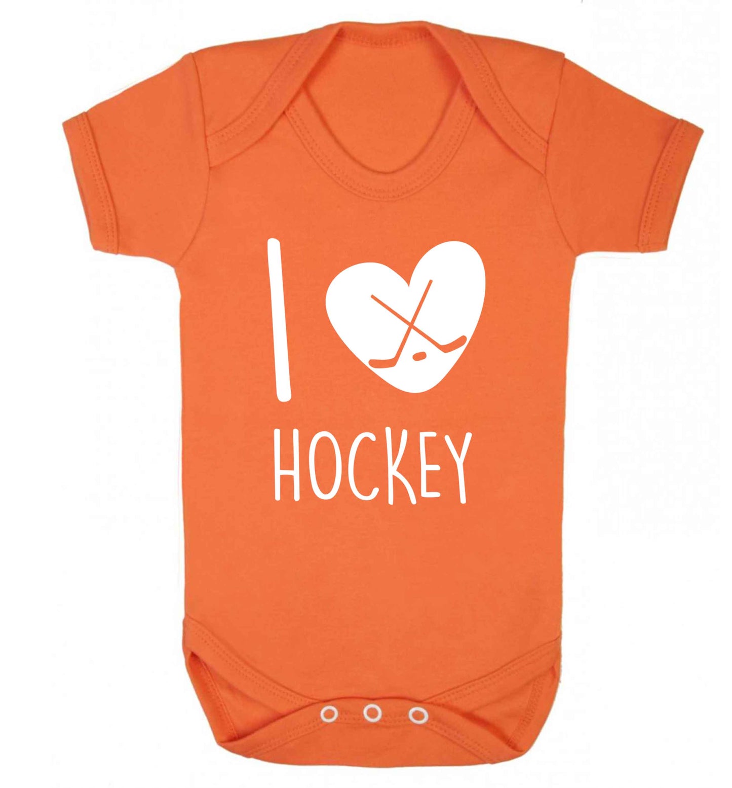 I love hockey Baby Vest orange 18-24 months