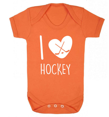 I love hockey Baby Vest orange 18-24 months