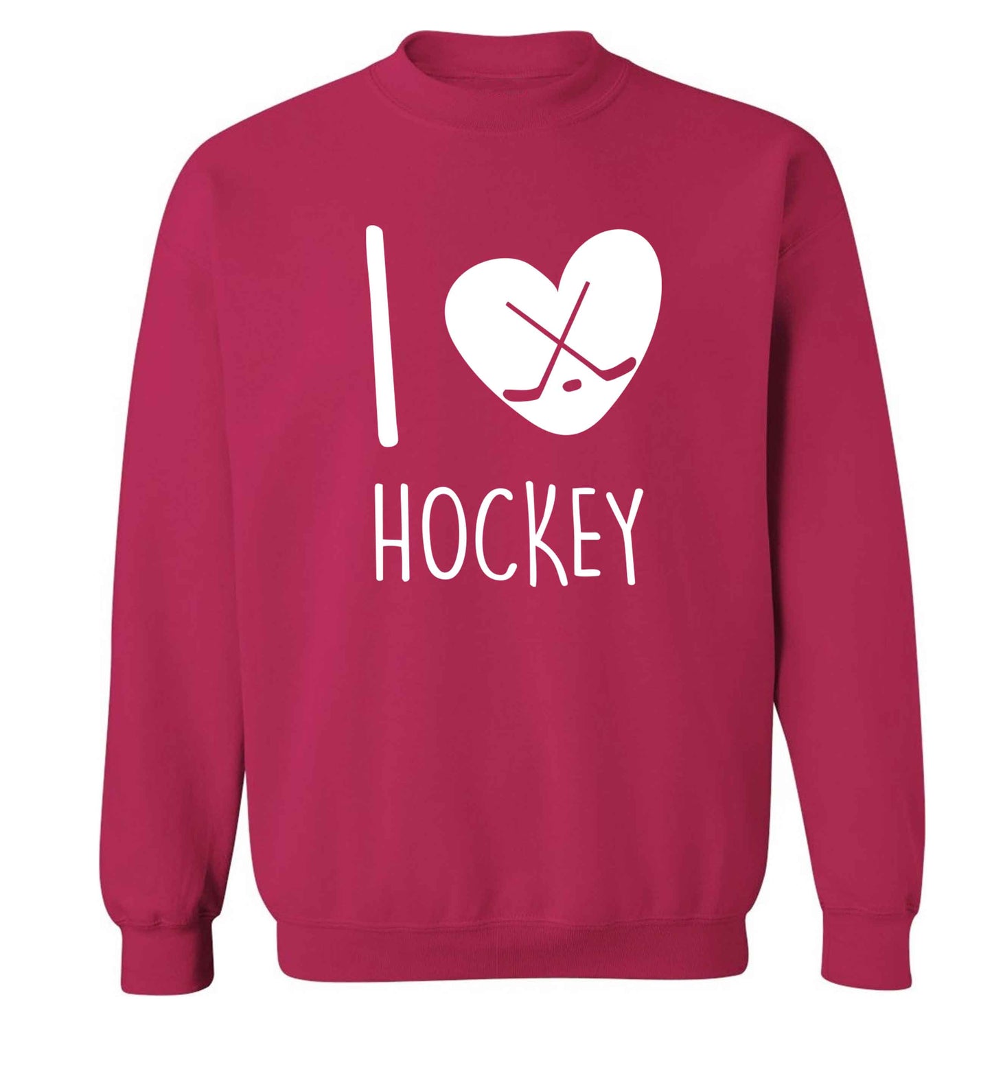 I love hockey Adult's unisex pink Sweater 2XL