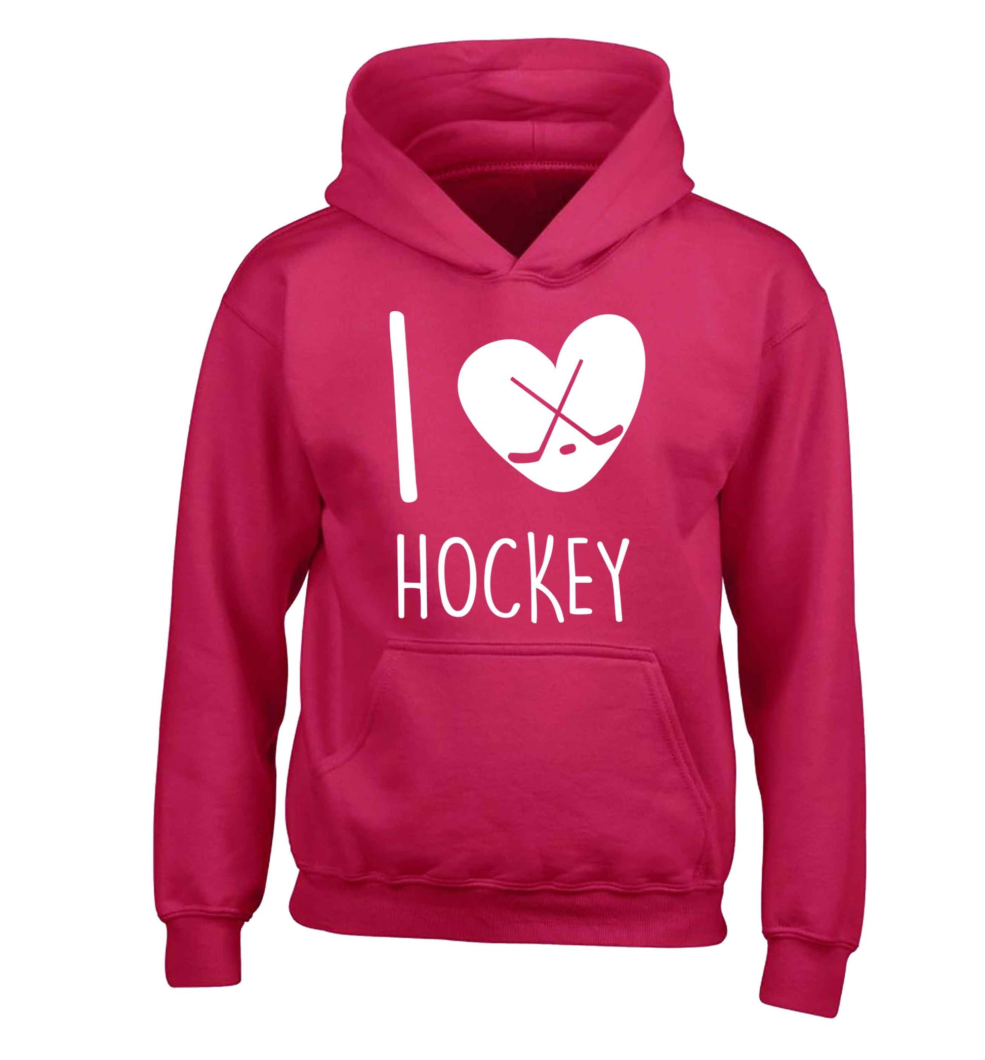 I love hockey children's pink hoodie 12-13 Years