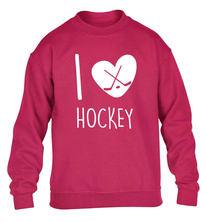 I love hockey children's pink sweater 12-13 Years