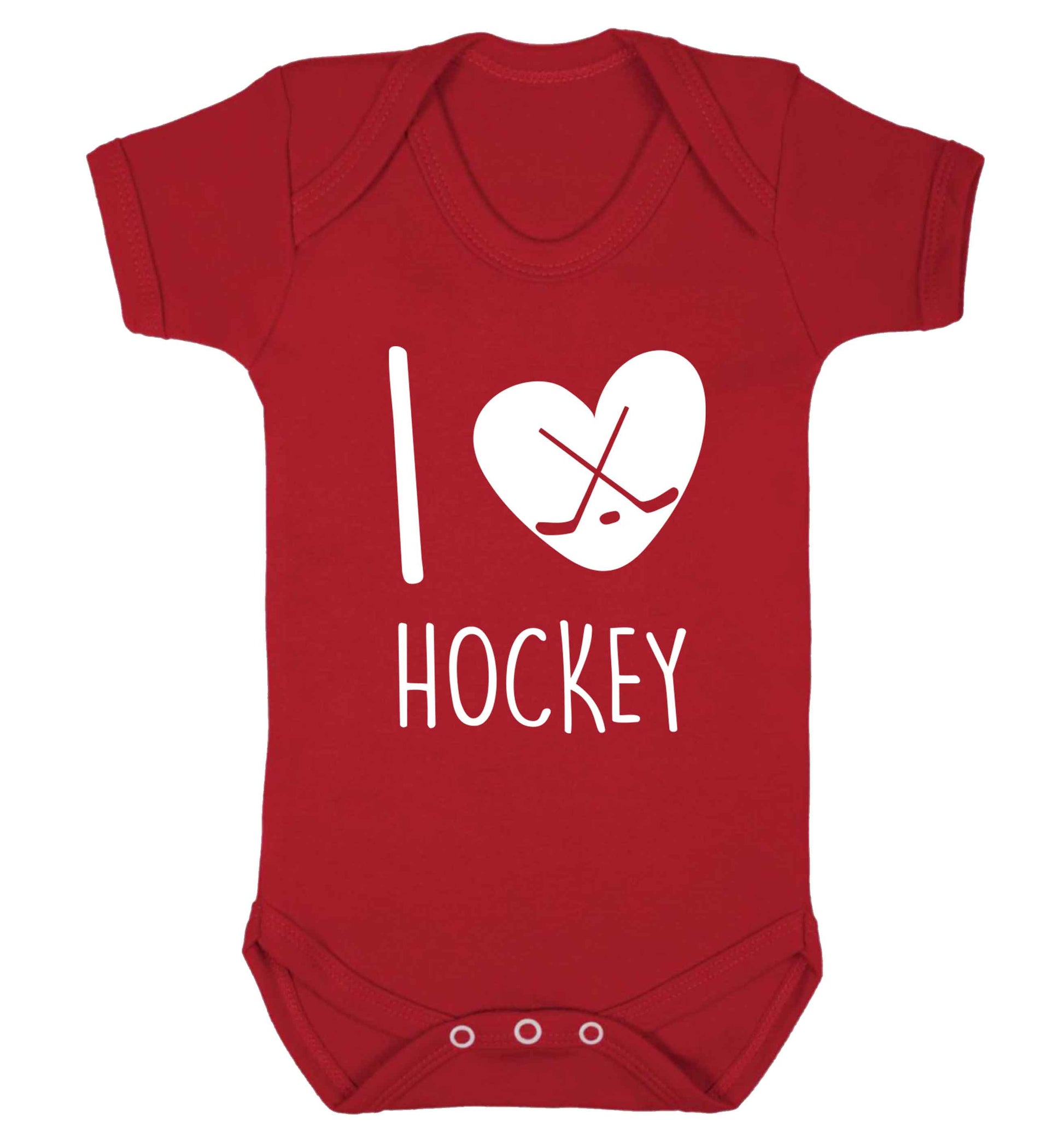 I love hockey Baby Vest red 18-24 months