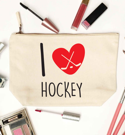 I love hockey natural makeup bag