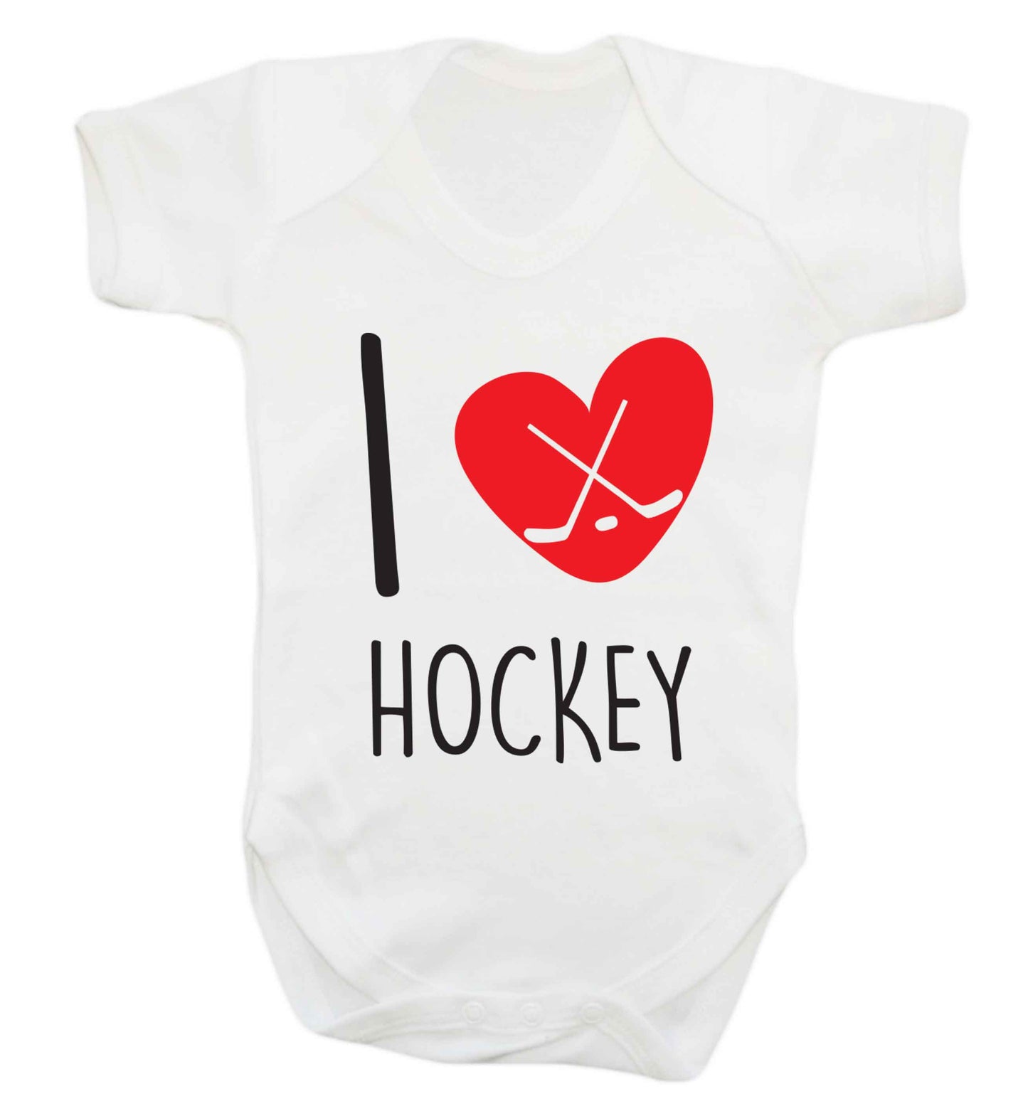 I love hockey Baby Vest white 18-24 months