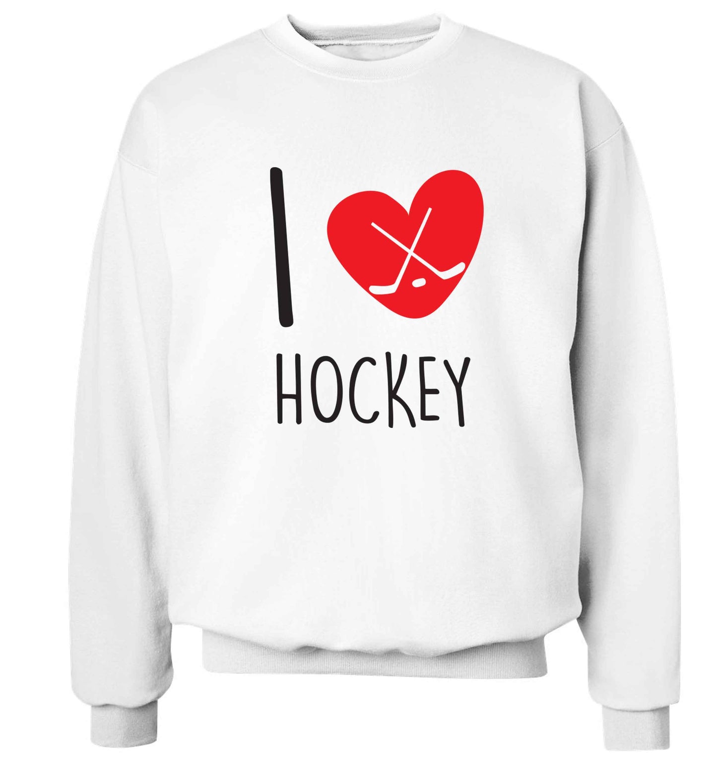 I love hockey Adult's unisex white Sweater 2XL