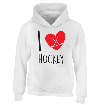 I love hockey children's white hoodie 12-13 Years
