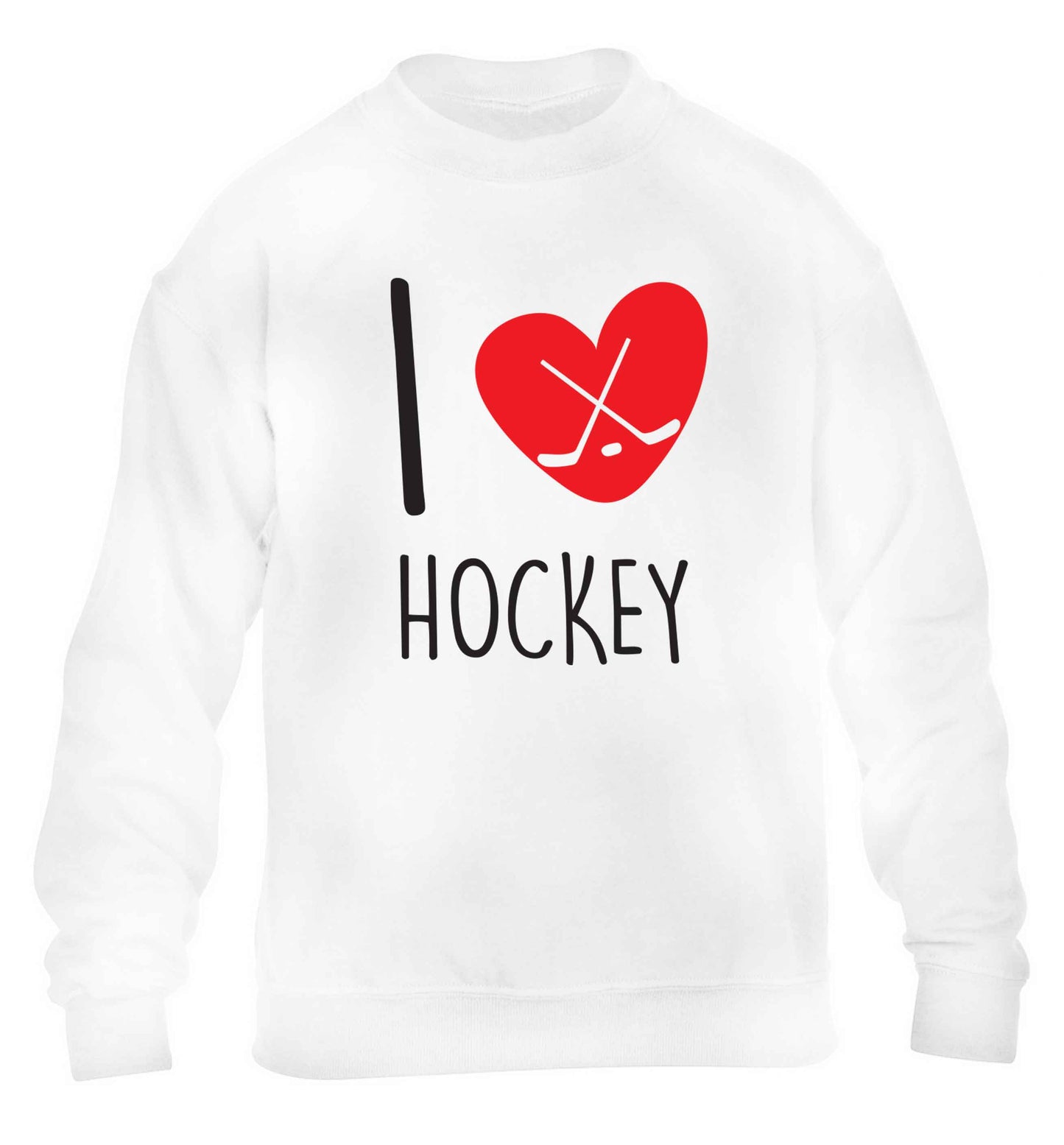 I love hockey children's white sweater 12-13 Years