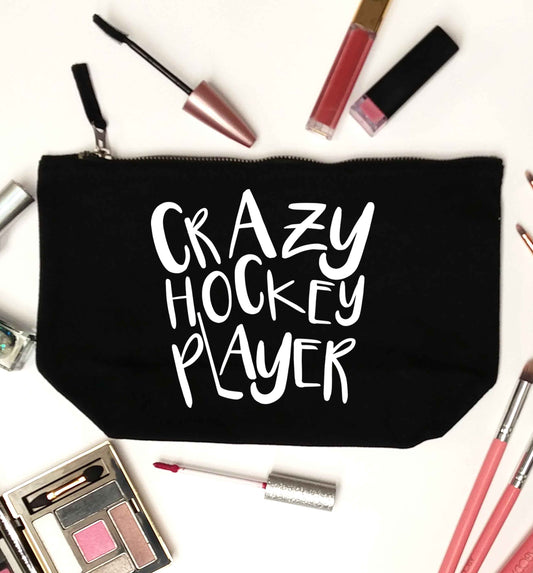 Crazy hockey player black makeup bag