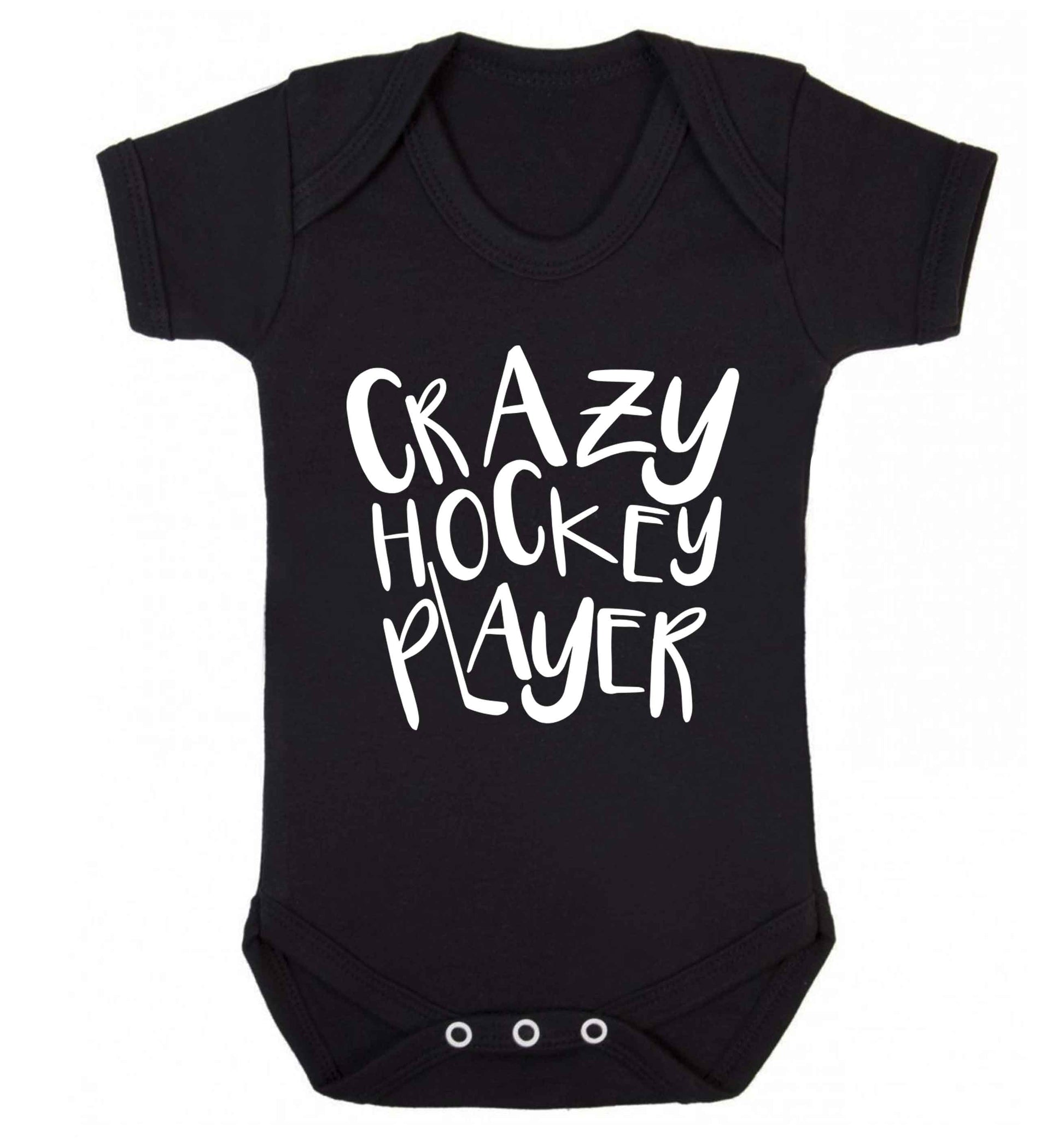 Crazy hockey player Baby Vest black 18-24 months