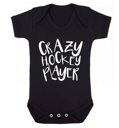 Crazy hockey player Baby Vest black 18-24 months