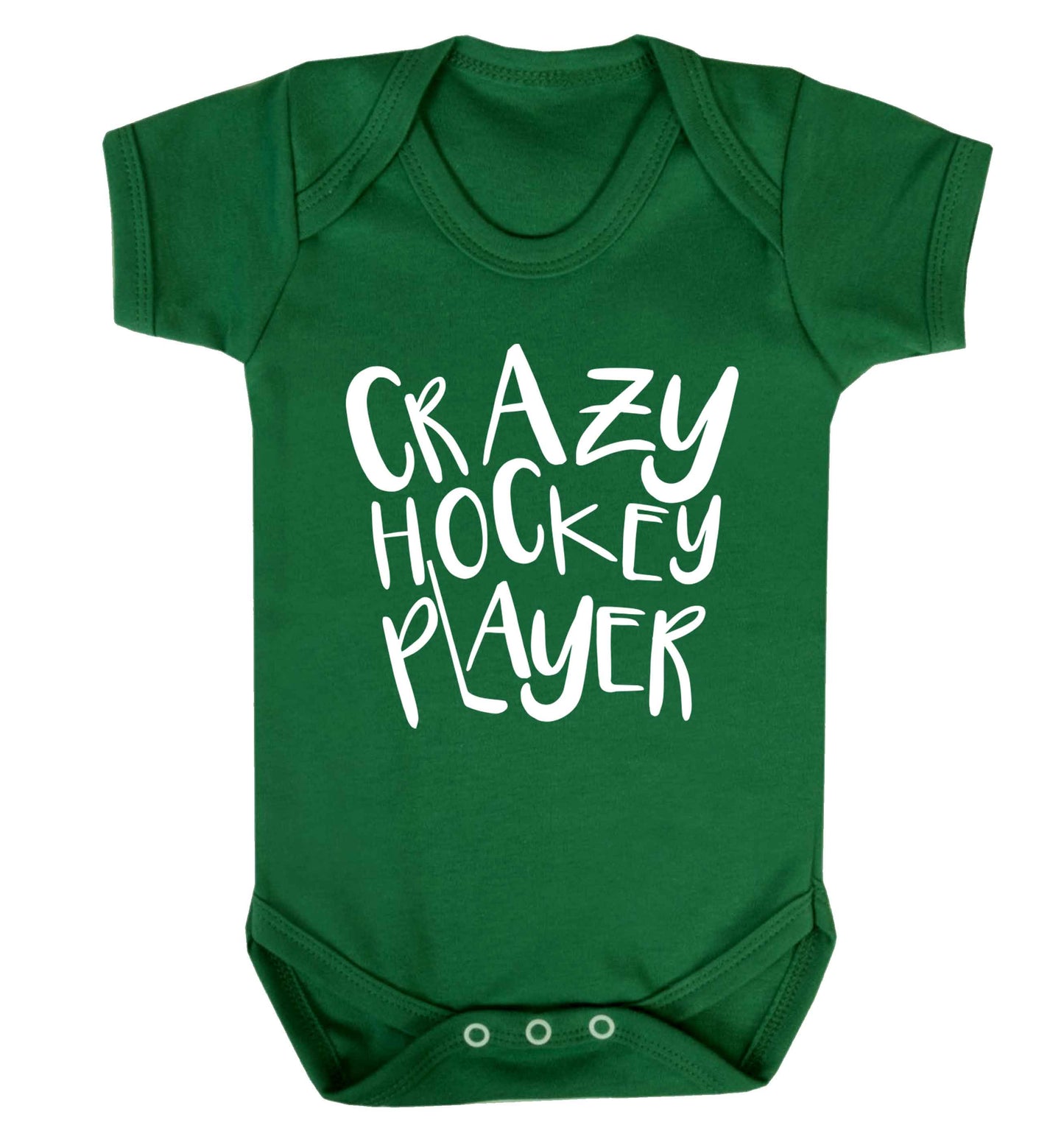 Crazy hockey player Baby Vest green 18-24 months