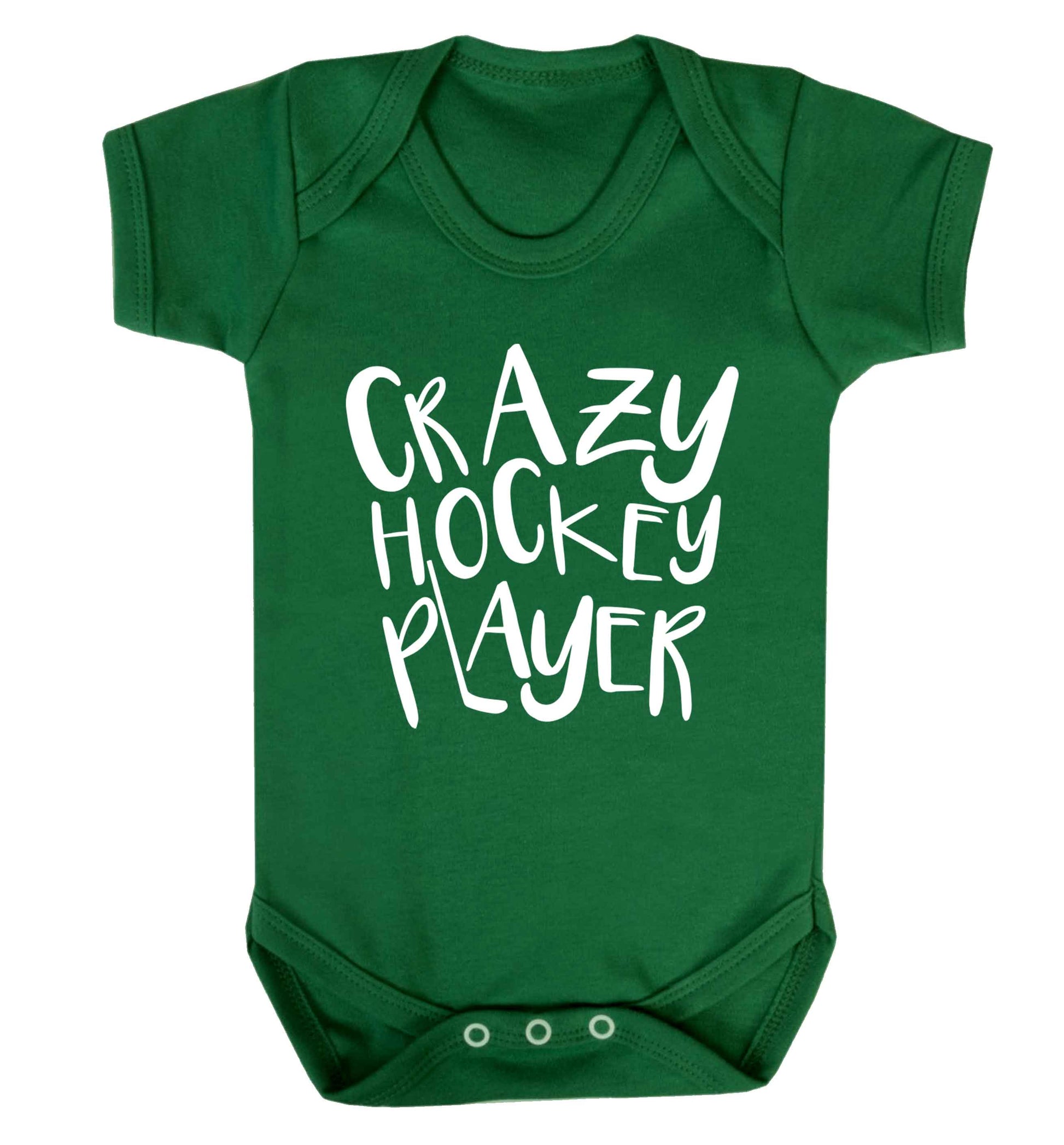 Crazy hockey player Baby Vest green 18-24 months
