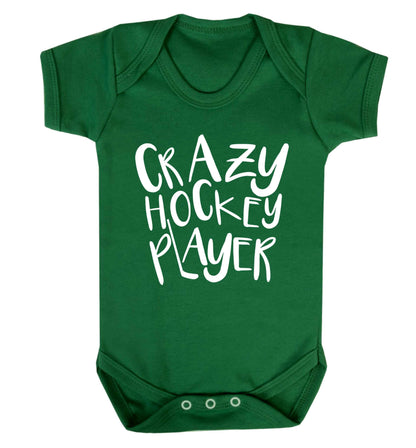 Crazy hockey player Baby Vest green 18-24 months