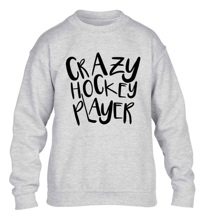 Crazy hockey player children's grey sweater 12-13 Years