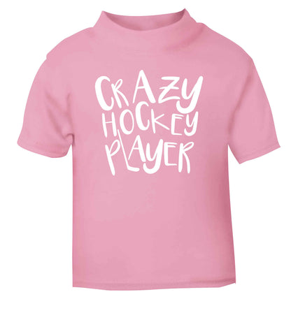 Crazy hockey player light pink Baby Toddler Tshirt 2 Years