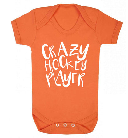 Crazy hockey player Baby Vest orange 18-24 months