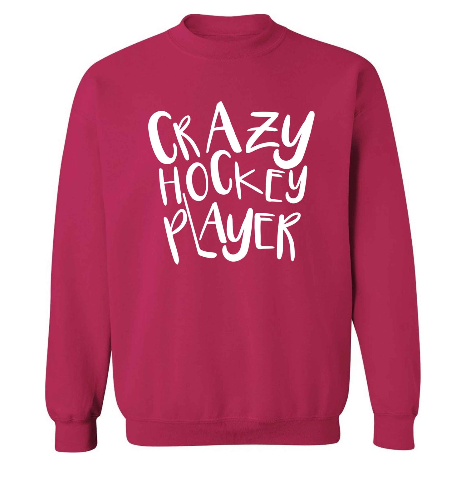 Crazy hockey player Adult's unisex pink Sweater 2XL