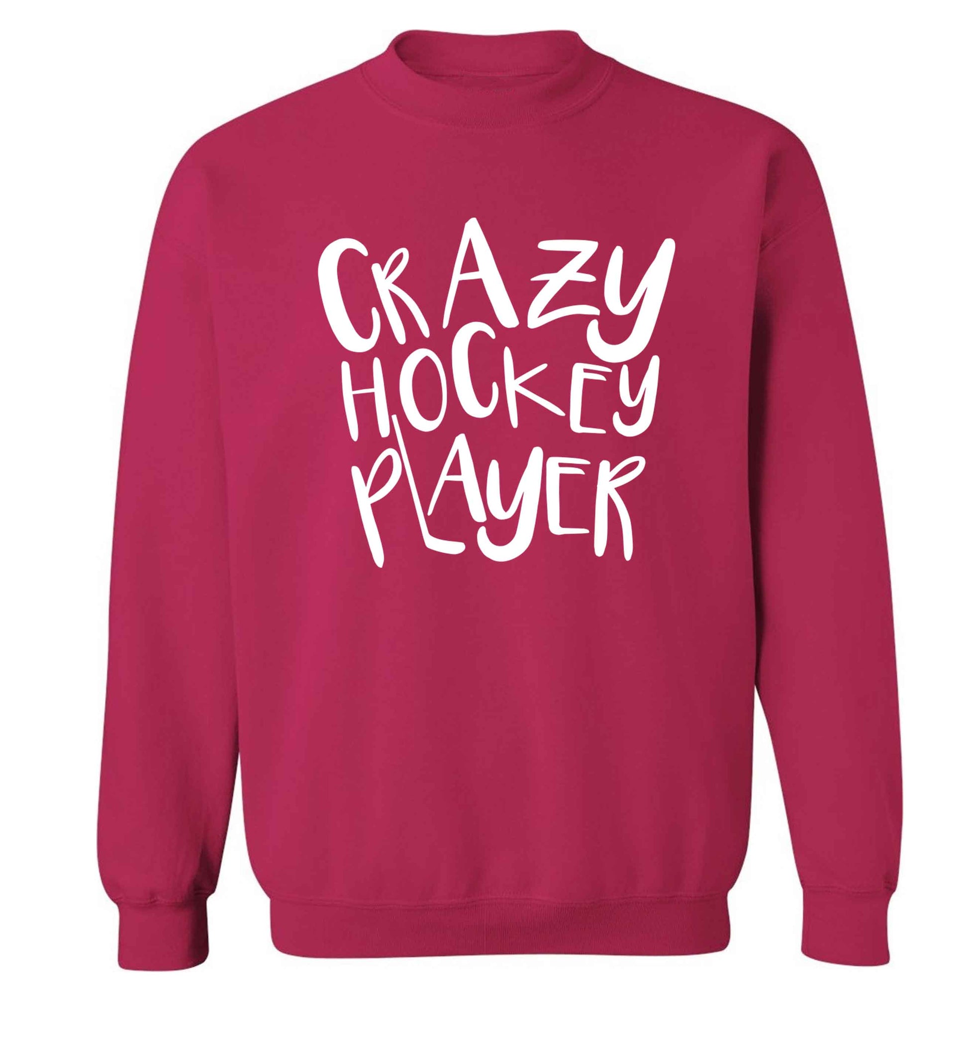 Crazy hockey player Adult's unisex pink Sweater 2XL