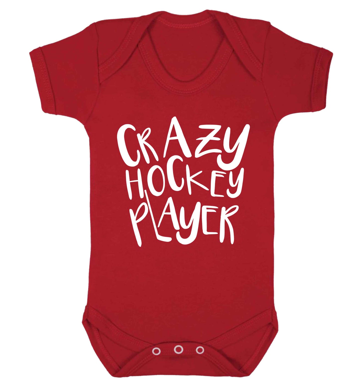 Crazy hockey player Baby Vest red 18-24 months