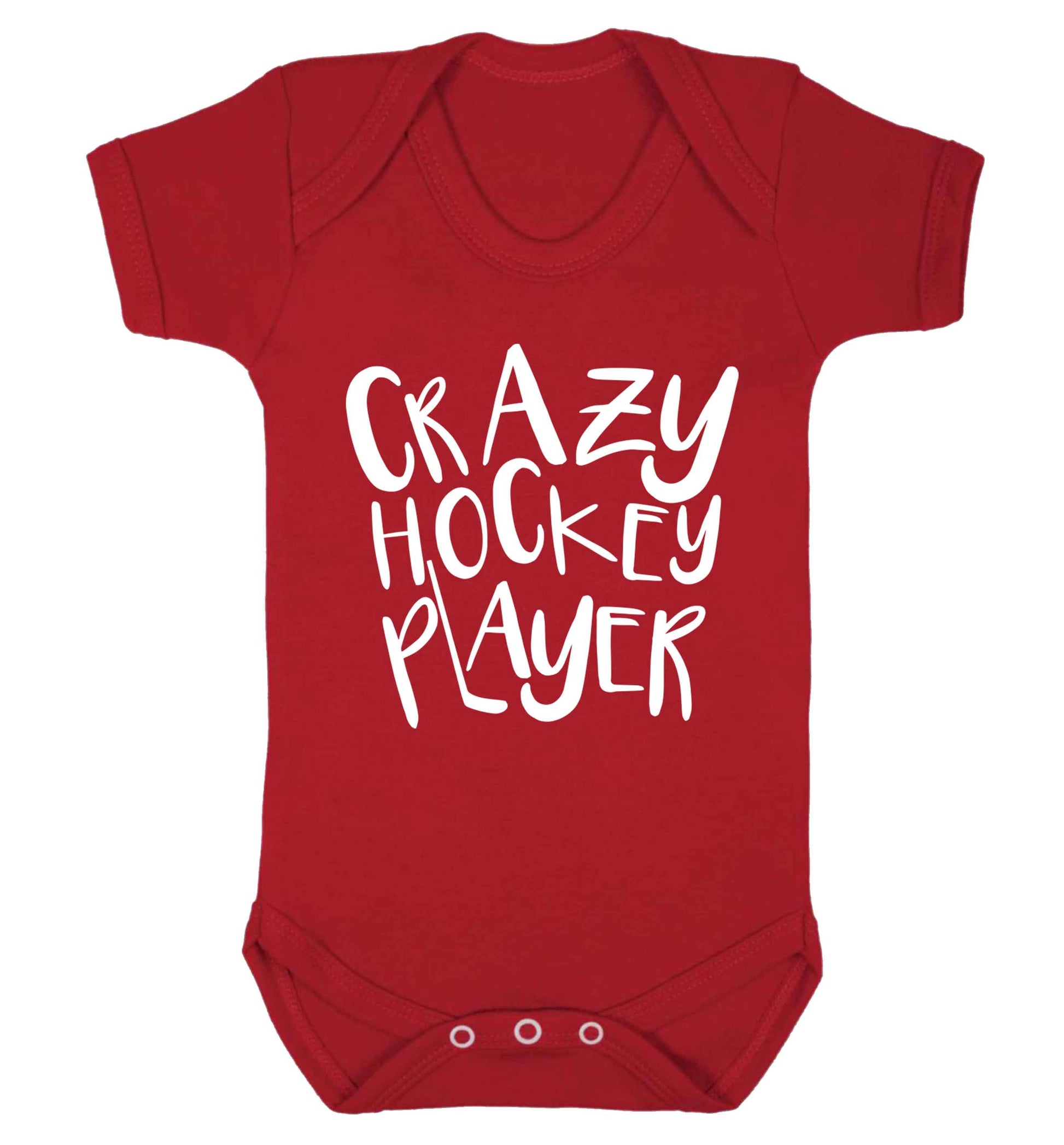 Crazy hockey player Baby Vest red 18-24 months