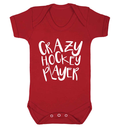 Crazy hockey player Baby Vest red 18-24 months