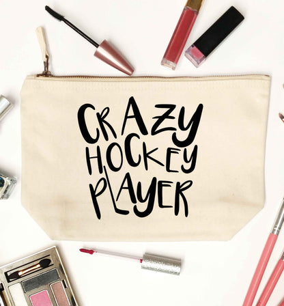 Crazy hockey player natural makeup bag