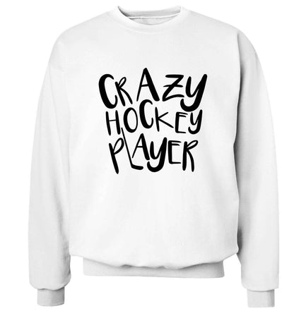Crazy hockey player Adult's unisex white Sweater 2XL