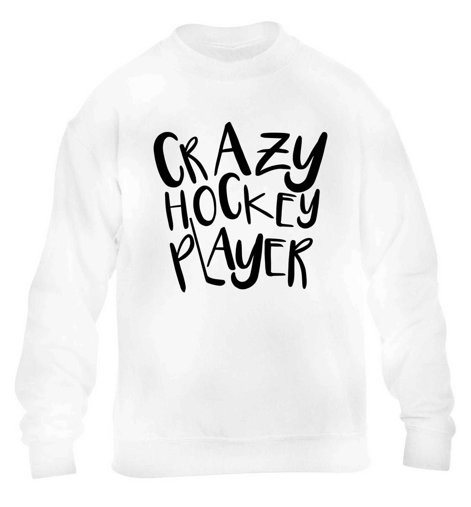 Crazy hockey player children's white sweater 12-13 Years